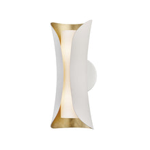 Load image into Gallery viewer, Josie Wall Light in Gold Leaf / White.

