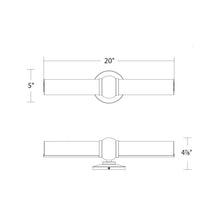 Load image into Gallery viewer, Juliet LED Bath Wall Light - line drawing.
