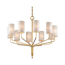 Load image into Gallery viewer, Juniper Chandelier in Textured Gold Leaf (10-Light).
