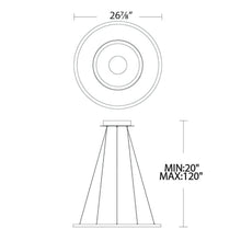 Load image into Gallery viewer, Jupiter LED Pendant Light- line drawing.
