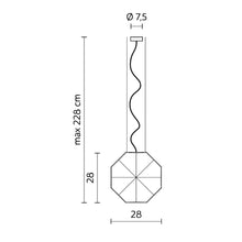 Load image into Gallery viewer, 24 Karati LED Pendant Light - line drawing.
