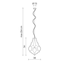 Load image into Gallery viewer, 24 Karati LED Pendant Light - line drawing.
