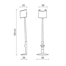Load image into Gallery viewer, Ali' E Baba LED Floor Lamp - line drawing.
