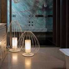 Load image into Gallery viewer, Cell LED Floor Lamp in bathroom.
