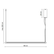 Load image into Gallery viewer, Cupido LED Pendant Light - line drawing.
