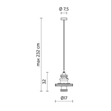 Load image into Gallery viewer, MEK 1 LED Pendant Light - line drawing.
