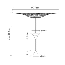 Load image into Gallery viewer, Moonbloom LED Pendant Light - line drawing.
