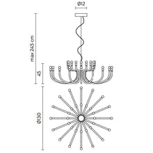 Load image into Gallery viewer, Snoob LED Chandelier - line drawing.
