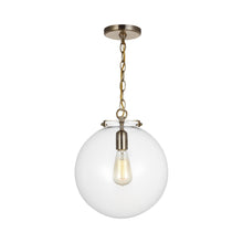 Load image into Gallery viewer, Kate Sphere Pendant Light in Satin Brass.
