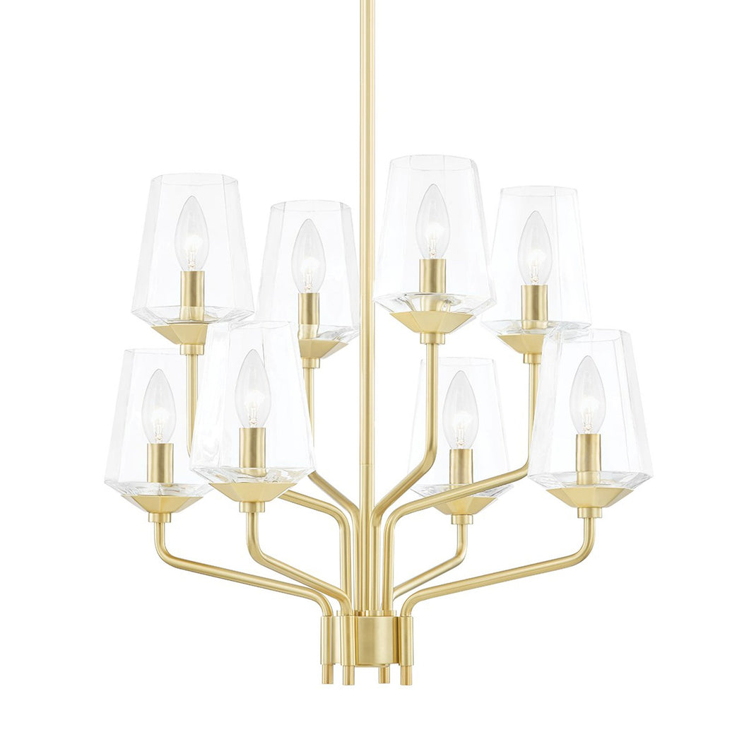 Kayla Chandelier in Aged Brass.