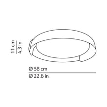 Load image into Gallery viewer, Dala LED Flush Mount Ceiling Light - line drawing.
