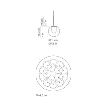 Load image into Gallery viewer, Dew LED Chandelier - line drawing.
