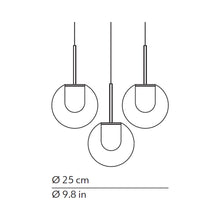 Load image into Gallery viewer, Dew LED Multi Light Pendant Light - line drawing.
