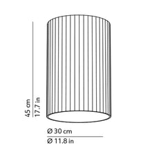 Load image into Gallery viewer, Giass LED Semi Flush Mount Ceiling Light - line drawing.
