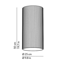 Load image into Gallery viewer, Giass LED Semi Flush Mount Ceiling Light - line drawing.
