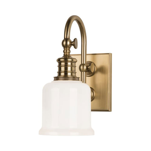 Keswick Bath Light in Aged Brass.