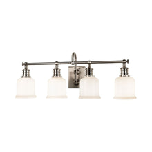Load image into Gallery viewer, Keswick Vanity Light in 4-Light/Satin Nickel.
