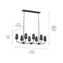 Load image into Gallery viewer, Adeena Linear Pendant Light - line drawing.
