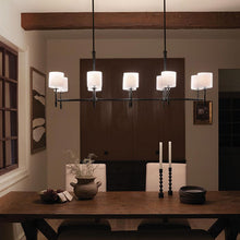 Load image into Gallery viewer, Ali Linear Pendant Light in dining room.
