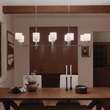 Load image into Gallery viewer, Ali Linear Pendant Light in dining room.
