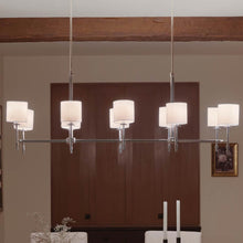 Load image into Gallery viewer, Ali Linear Pendant Light in dining room.
