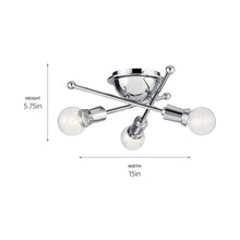 Load image into Gallery viewer, Armstrong Flush Mount Ceiling Light - line drawing.
