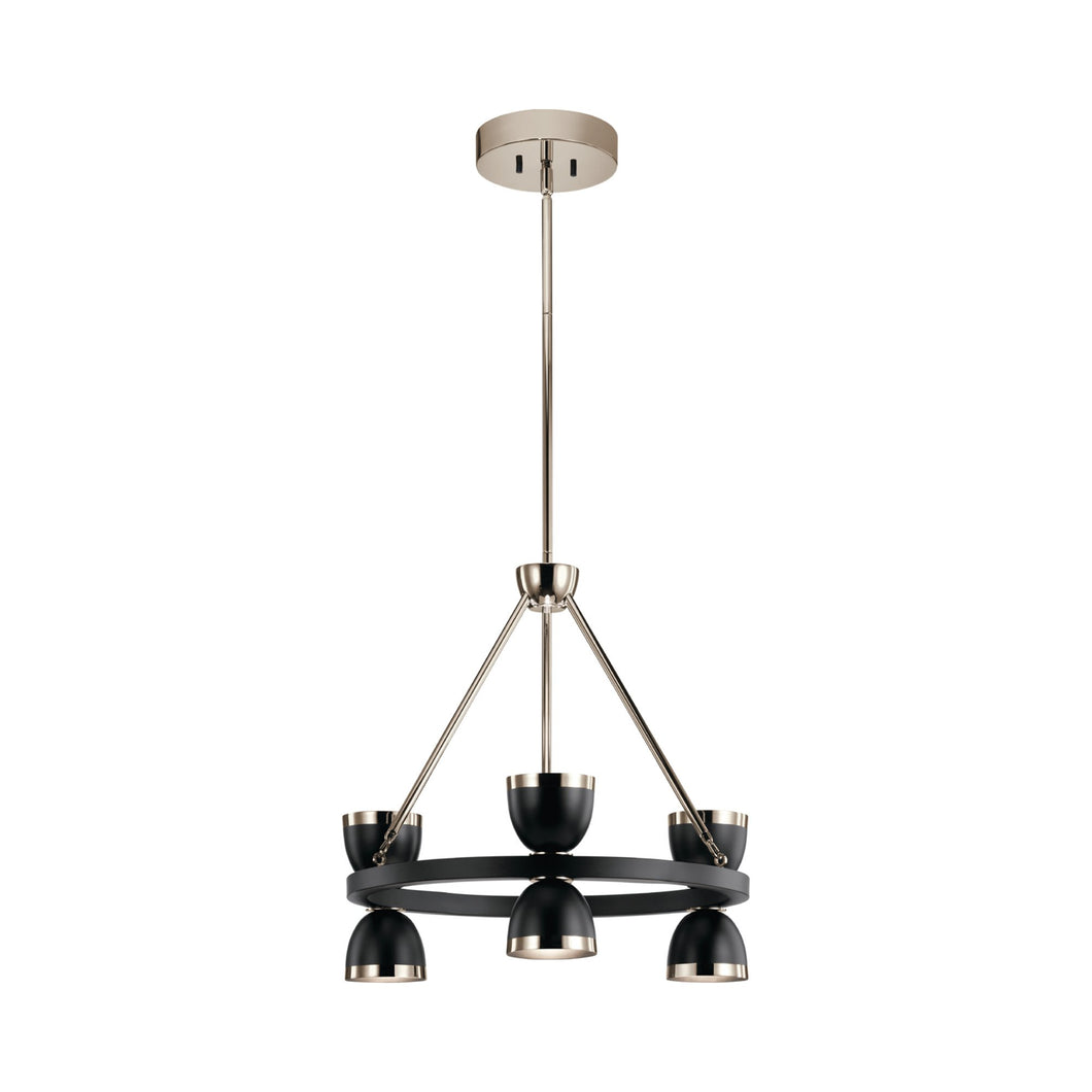 Baland LED Chandelier in Black (6-Light).