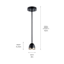 Load image into Gallery viewer, Baland LED Mini Pendant Light - line drawing.
