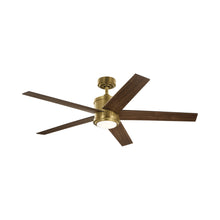 Load image into Gallery viewer, Brahm LED Ceiling Fan in Natural Brass.
