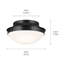 Load image into Gallery viewer, Bretta Flush Mount Ceiling Light - line drawing.
