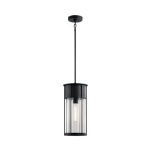 Load image into Gallery viewer, Camillo Outdoor Pendant Light in Textured Black.
