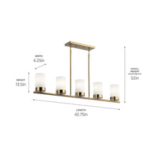 Load image into Gallery viewer, Ciona Linear Pendant Light - line drawing.
