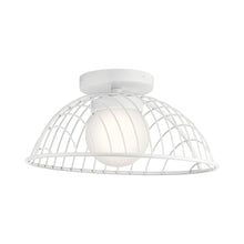 Load image into Gallery viewer, Clevo LED Semi Flush Ceiling Light in White.

