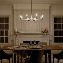 Load image into Gallery viewer, Erzo Chandelier in dining room.
