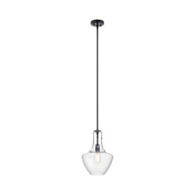 Load image into Gallery viewer, Everly Bell Pendant Light in Bell/Black/Clear Glass.
