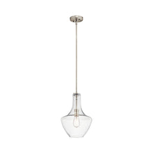 Load image into Gallery viewer, Everly Bell Pendant Light in Bell/Brushed Nickel/Clear Seeded Glass (Small).
