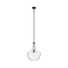 Load image into Gallery viewer, Everly Bell Pendant Light in Bell/Black/Clear Glass (Large).
