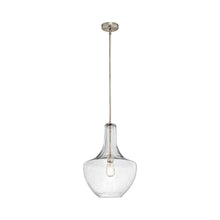 Load image into Gallery viewer, Everly Bell Pendant Light in Bell/Brushed Nickel/Clear Seeded Glass (Large).
