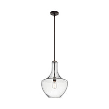 Load image into Gallery viewer, Everly Bell Pendant Light in Bell/Olde Bronze/Clear Seeded Glass (Large).

