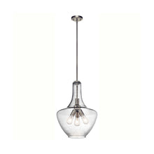 Load image into Gallery viewer, Everly Bell Pendant Light in Bell/Brushed Nickel/Clear Seeded Glass (Small).
