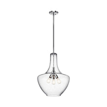 Load image into Gallery viewer, Everly Bell Pendant Light in Bell/Chrome/Clear Seeded Glass (Large).
