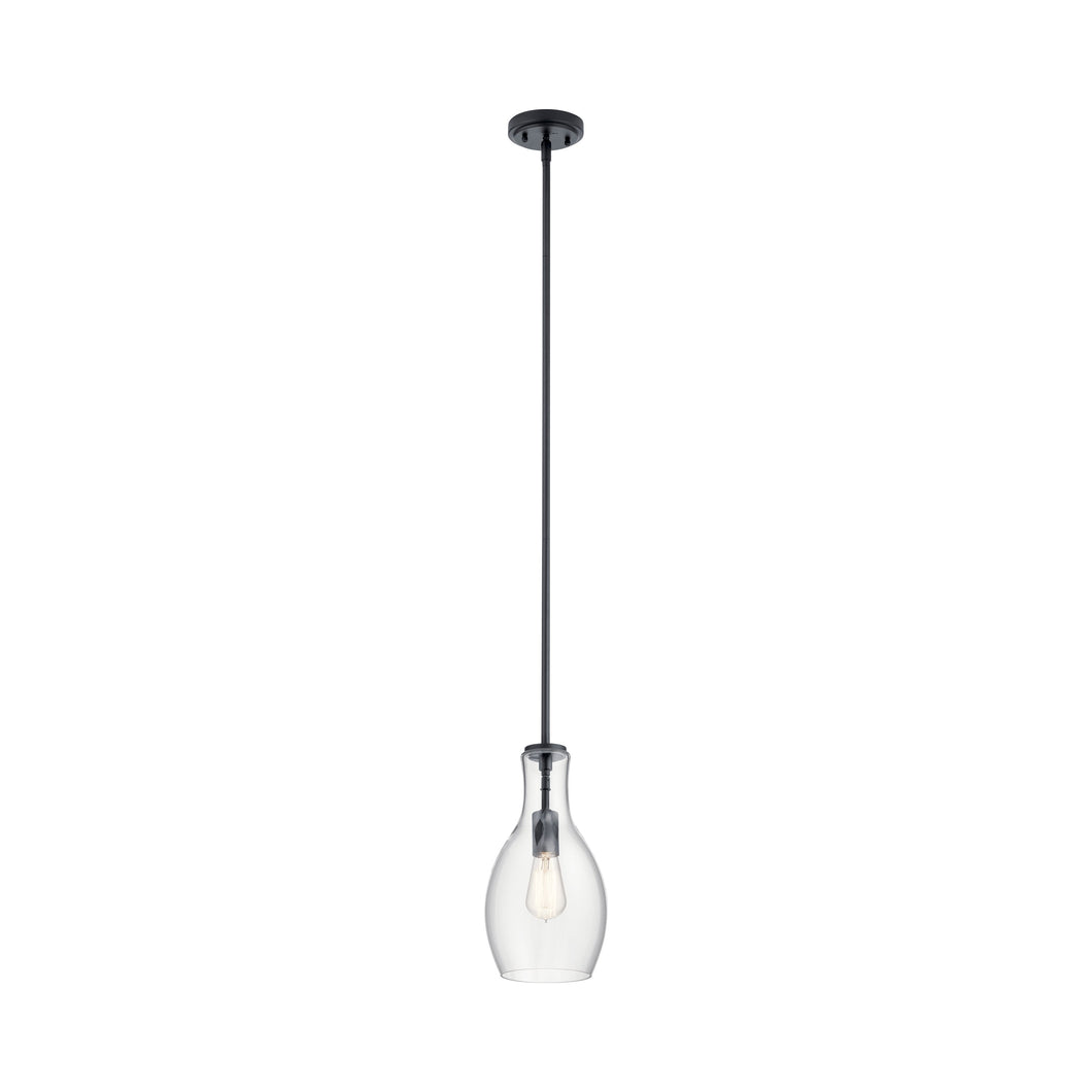 Everly Hourglass Pendant Light in Teardrop/Black (Small).