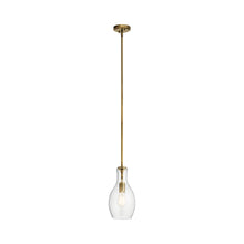 Load image into Gallery viewer, Everly Hourglass Pendant Light in Teardrop/Natural Brass (Small).
