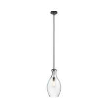 Load image into Gallery viewer, Everly Hourglass Pendant Light in Teardrop/Black (Medium).

