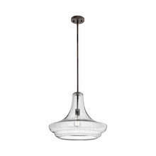 Load image into Gallery viewer, Everly Trumpet Pendant Light in Trumpet/Olde Bronze/Clear Seeded Glass (Large).
