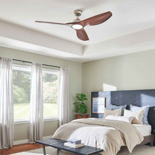 Load image into Gallery viewer, Imari LED Ceiling Fan in bedroom.
