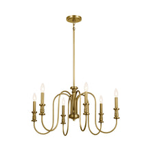 Load image into Gallery viewer, Karthe Chandelier in Natural Brass (6-Light).
