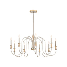 Load image into Gallery viewer, Karthe Chandelier in Brushed Nickel (9-Light).
