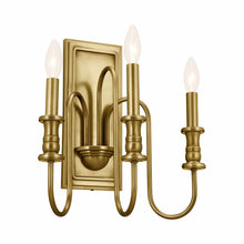 Load image into Gallery viewer, Karthe Wall Light in Natural Brass.
