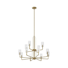 Load image into Gallery viewer, Kimrose Chandelier in Large/Brushed Natural Brass.

